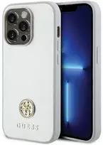 Guess GUHCP15LPS4DGPS Apple iPhone 15 Pro 6.1″ sidabrinis kietas dėklas Strass Metal Logo