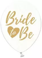 Party Deco Balionai gumos spalvos "Bride to Be" 30cm 6 vnt