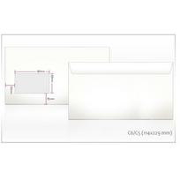 Kuvert Vokai C65 su langeliu 45 x 90 mm, 114 x 229 mm, su nuplesiama juostele, 1000 vnt.
