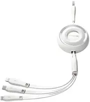 3in1 Joyroom Spalvingas USB į USB-C/Lightning/Micro USB laidas 3.5A, 1m (baltas)