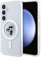 Samsung Galaxy S24 Karl Lagerfeld dėklas IML Karl&Choupette MagSafe (KLHMS24SHGKCNOT) skaidrus