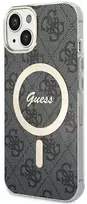 Guess GUHMP15MH4STK Apple iPhone 15 Plus/ 14 Plus 6.7″ juodos spalvos kietas dėklas 4G MagSafe