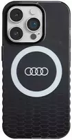 Audi IML Big Logo MagSafe Dėklas Apple iPhone 14 Pro 6.1″ juodos spalvos hardcase AU-IMLMIP14P-Q5/D2-BK