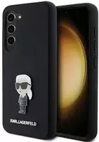 Dėklas Karl Lagerfeld KLHCS23MSMHKNPK S23+ S916 juodos spalvos Silicone Ikonik Metal Pin