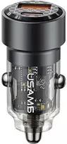 USAMS automobilinis įkroviklis C39 USB+USB-C 60WFast Charge juodas CC208CC01 (US-CC208)