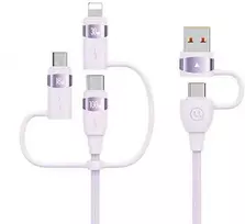 USAMS Kabelis U85 2xUSB-C/USB/Micro-USB/ Lightning 6in1 1,2m 100W PD Fast Charge violetinės spalvos SJ645USB02 (US-SJ645)