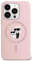 Karl Lagerfeld KLHMP15XSCMKCRHP Apple iPhone 15 Pro Max 6.7″ rožinės spalvos kietas dėklas Silicone Karl & Choupette