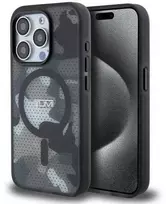 Tumi TUHMP15LTCAMK Apple iPhone 15 Pro 6.1″ juodos spalvos kietas dėklas with Frosted Camo Print and MagSafe