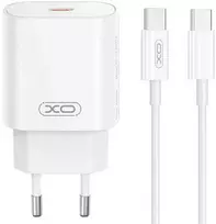 XO sieninis įkroviklis CE25 PD 25W 1x USB-C baltas + laidas USB-C – USB-C