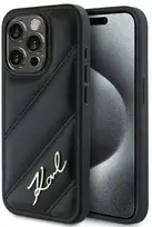 Apple iPhone 13 / 14 / 15 Karl Lagerfeld Diagonal Quilted Script (KLHCP14SPQDSMGK) dėklas telefonui juodos spalvos