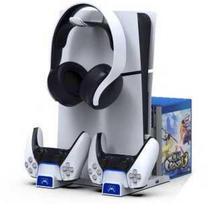 iPega P5S009 daugiafunkcis įkrovimo stovas, skirtas PS5 Slim Baltas