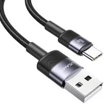 USAMS USB į USB-C laidas 3A 1.2m greito įkrovimo plieno/pilkas SJ718USBSG01 (US-SJ718)