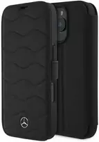 Mercedes MEBKP16X23RWRSK Apple iPhone 16 Pro Max 6.9″ juodos spalvos bookdėklas MB Waves Leather