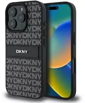 DKNY DKHCP16LPRTHSLK Apple iPhone 16 Pro 6.3" dėklas telefonui juodos spalvos Texture Pattern Tonal Stripe