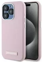 Karl Lagerfeld KLHMP15XPGMSRPP Apple iPhone 15 Pro Max 6.7″ rožinės spalvos kietas dėklas FW Metal Plate MagSafe