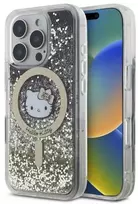 Hello Kitty HKHMP16XLGDIK Apple iPhone 16 Pro Max 6.9″ juodos spalvos auksinis kietas dėklas Liquid Glitter Fe