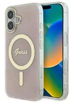 Guess GUHMP16MH4STP Apple iPhone 16 Plus 6.7″ rožinės spalvos kietas dėklas IML 4G MagSafe