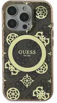 Guess GUHMP16XH4PYEEW Apple iPhone 16 Pro Max 6.9″ rudos spalvos kietas dėklas IML Peony On 4G Background MagS