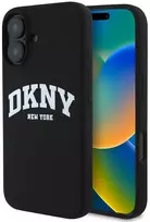 DKNY DKHMP16SSNYACH Apple iPhone 16 6.1' dėklas telefonui juodos spalvos Silikoninis Printed Logo MagSafe