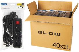 Blow 98-546# Maitinimo prailgintuvas pr-370wsp 3 lizdų su įžeminimu + jungikliu 3m juoda 3x1.5mm pakuotė