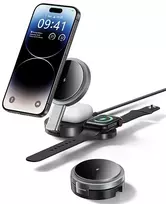 USAMS sulankstomas 3 viename 15W indukcinis telefono/Apple Watch/ausinės įkrovimas CD234WXC01 (US-CD234)