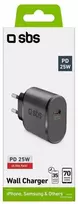SBS TETR1CPD25 25W USB-C laidinis įkroviklis su Power Delivery – juodos spalvos