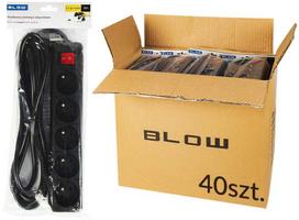 Blow 98-547# Prailgintuvas pr-570wsp 5 lizdų su įžeminimu + jungikliu 3m juoda 3x1.5mm pakuotė