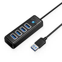 Hub Orico PW4U-U3 USB-A / 4x USB-A 3.0 – juodos spalvos