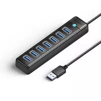 Orico PW7U-U3 hub 7x USB-A 3.0 + USB-C 5V/3A 1m – juodos spalvos