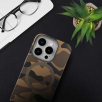 Dėklas FORCELL F-PROTECT lygiai su dvigubo sluoksnio 4D technologija, Military Drop-Test suderinamas su MagSafe skirtas Samsung Galaxy S25 desert camo
