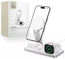 Tech-Protect QI15W-A47 MagSafe 3in1 indukcinis įkroviklis + USB-C laidas - Baltas