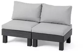 Keter Dvivietė sodo sofa „Elements“, pilka/šviesiai pilka, 8711245158037
