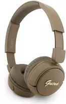 Guess Script Metal Logo belaidės ausinės rudos spalvos