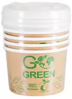 Leifheit Gogreen kompostuojami maisto indeliai su dangteliais Go Žalias 230ml 5vnt/0,06kg
