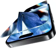 Oem Benks apsauginis stiklas Glass Warrior Sapphire Coating (LS65) skirtas Apple iPhone 16 Pro Max juodos spalvos (Thin Edge)