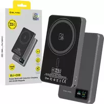 Oem Blavec Power Bank 10000mAh BJ-03 Slim 13,5mm – Type C – 22,5W magnetic Magsafe 3 in 1 (PBBJ03-MC10G) pilkos spalvos