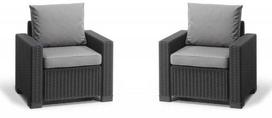 Keter 252902 lauko kėdė Lounge Terrace kieta sėdynė kieta atlošas derva juoda