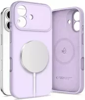 „Tech-Protect“ silikoninis „MagSafe“ dėklas, skirtas „iPhone 17“ – Violetinė