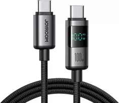 Joyroom S-A16 Pro Prism Series 100W USB-C į USB-C laidas su skaitmeniniu ekranu 1.2m – juodos spalvos