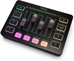 FIFINE SC3 audio mixer RGB juoda