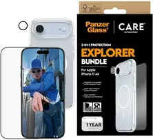 Panzer Glass „CARE by PanzerGlass Flagship Explorer 3-in-1“ dėklas + stiklas + objektyvas, skirtas „iPhone Air“