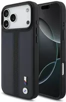 Dėklas BMW M Perforated Stripe Logo MagSafe iPhone 17 Pro Max tamsiai mėlynas