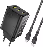 Dudao A29C 65W GaN laidinis įkroviklis + USB-C kabelis – juodos spalvos