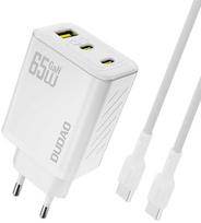 Dudao A29C 65W GaN laidinis įkroviklis + USB-C kabelis – baltos spalvos