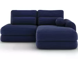 Ripeli Corner Sofa Bed with Storage, Dark Blue Velvet, Right-Hand Facing, Modern, Dark Blue