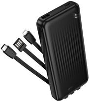 Oem Borofone Power Bank 10000mAh BJ79 Clever - USB - su Type C ir Lightning kabeliais juodos spalvos