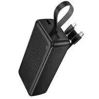 Oem Borofone Power Bank 30000mAh BJ79B Clever – USB – su Type C ir Lightning laidais, juodos spalvos
