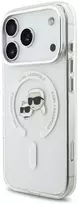 Karl Lagerfeld IML K&CH Heads Metal Frame MagSafe dėklas skirtas Apple iPhone 17 Pro skaidrus