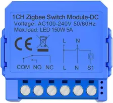 1 kanalo „ZigBee“ jungiklio modulis su bevoltiniu kontaktu „Avatto ZWSM16-DC32V-1“