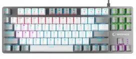 Klaviatūra žaidimams Rampage Snug KRGD Raudona Switch su laidu mechaninė su pašvietimu balta ir-pilka
